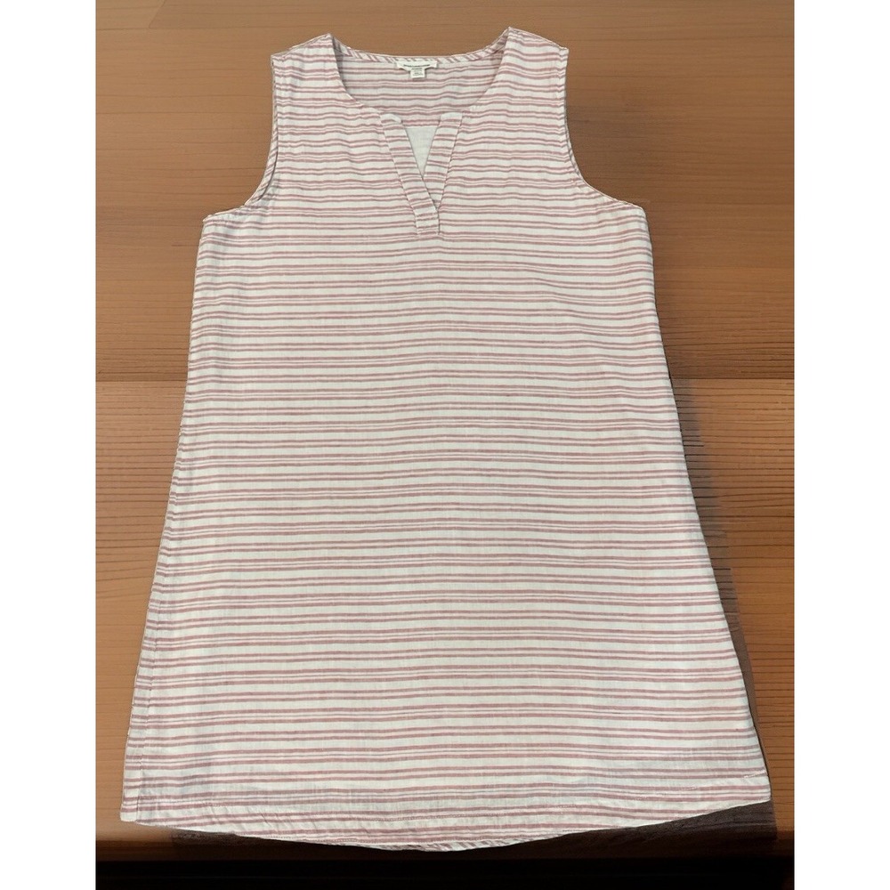 beachlunchlounge Sleeveless Pink and White Striped Shift Dress